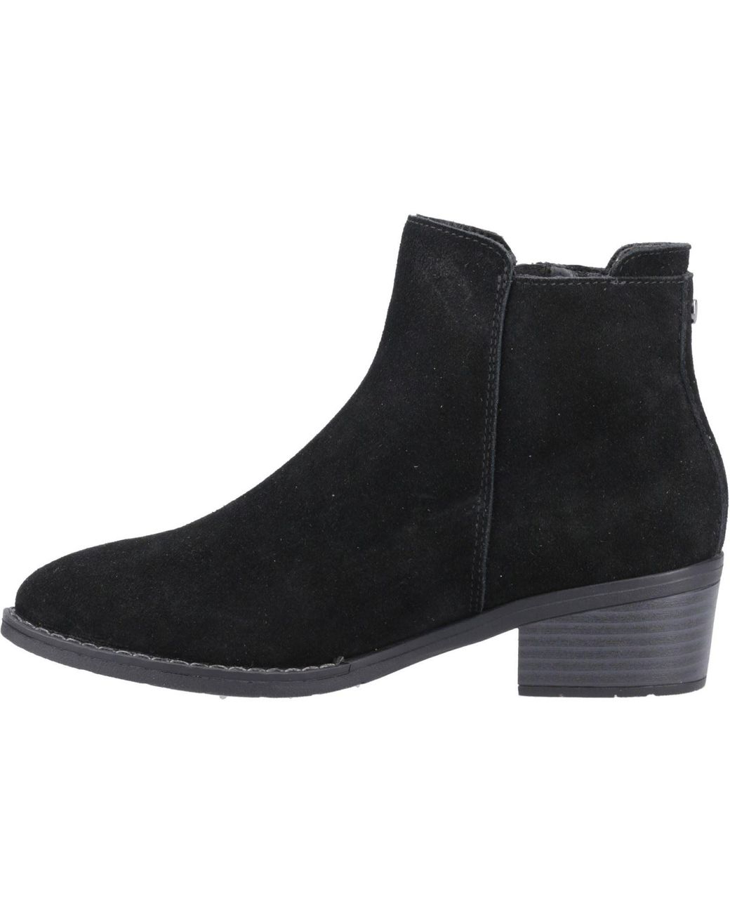 Hush Puppies Black Ingrid Suede Heeled Ankle Boots