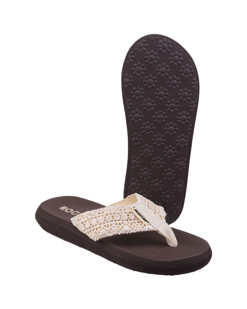 Rocket Dog Brown Spotlight Lima Fabric Multi Flip Flops