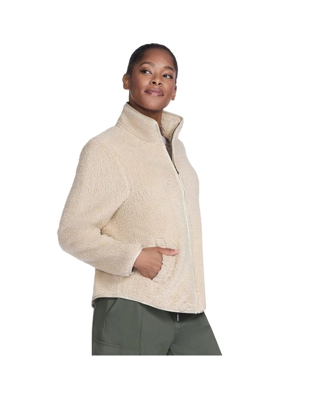 Skechers Natural Skech-Sherpa Jacket Fleece Jackets
