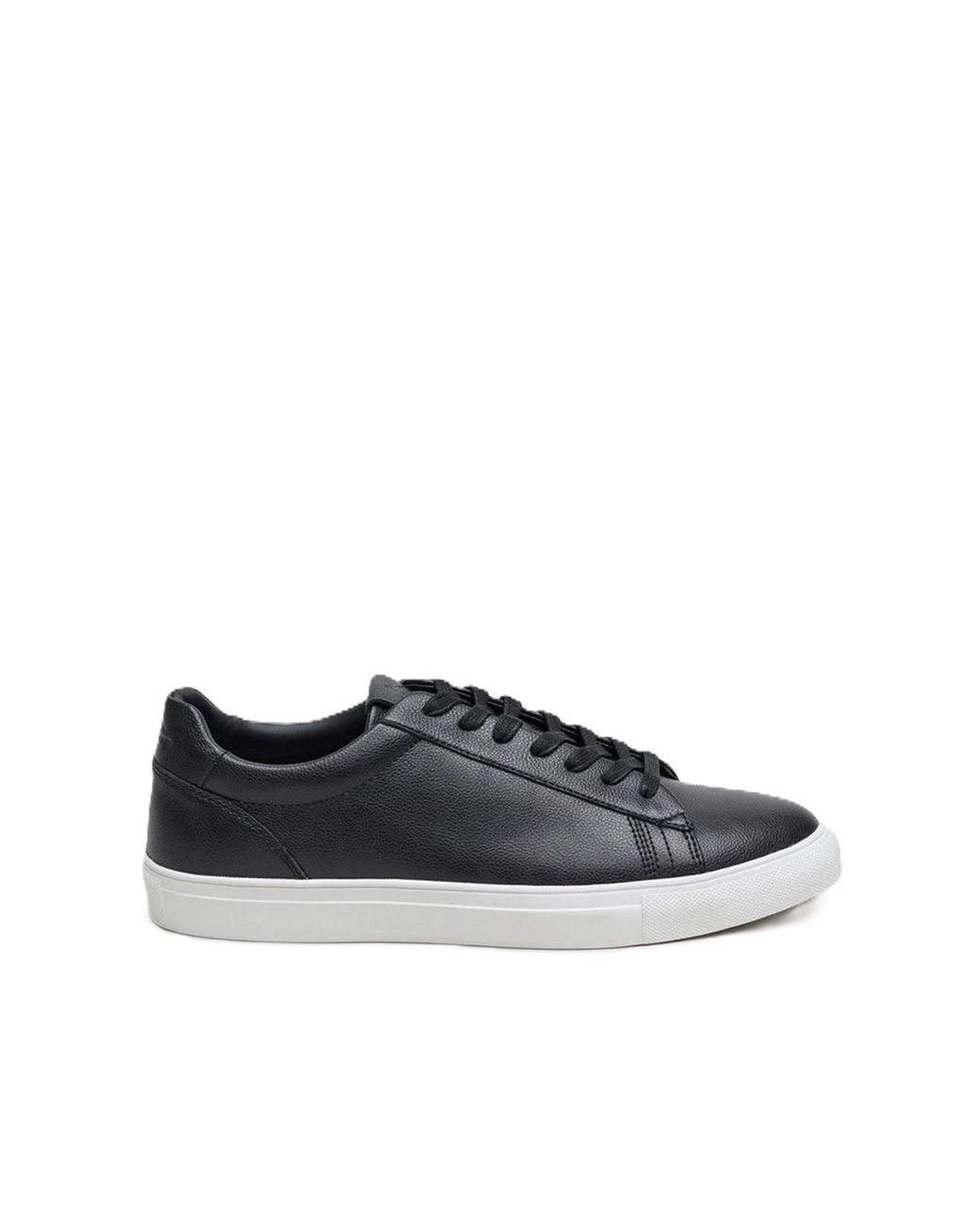 Antique Rogue Black Gibbs Leather Trainers for men