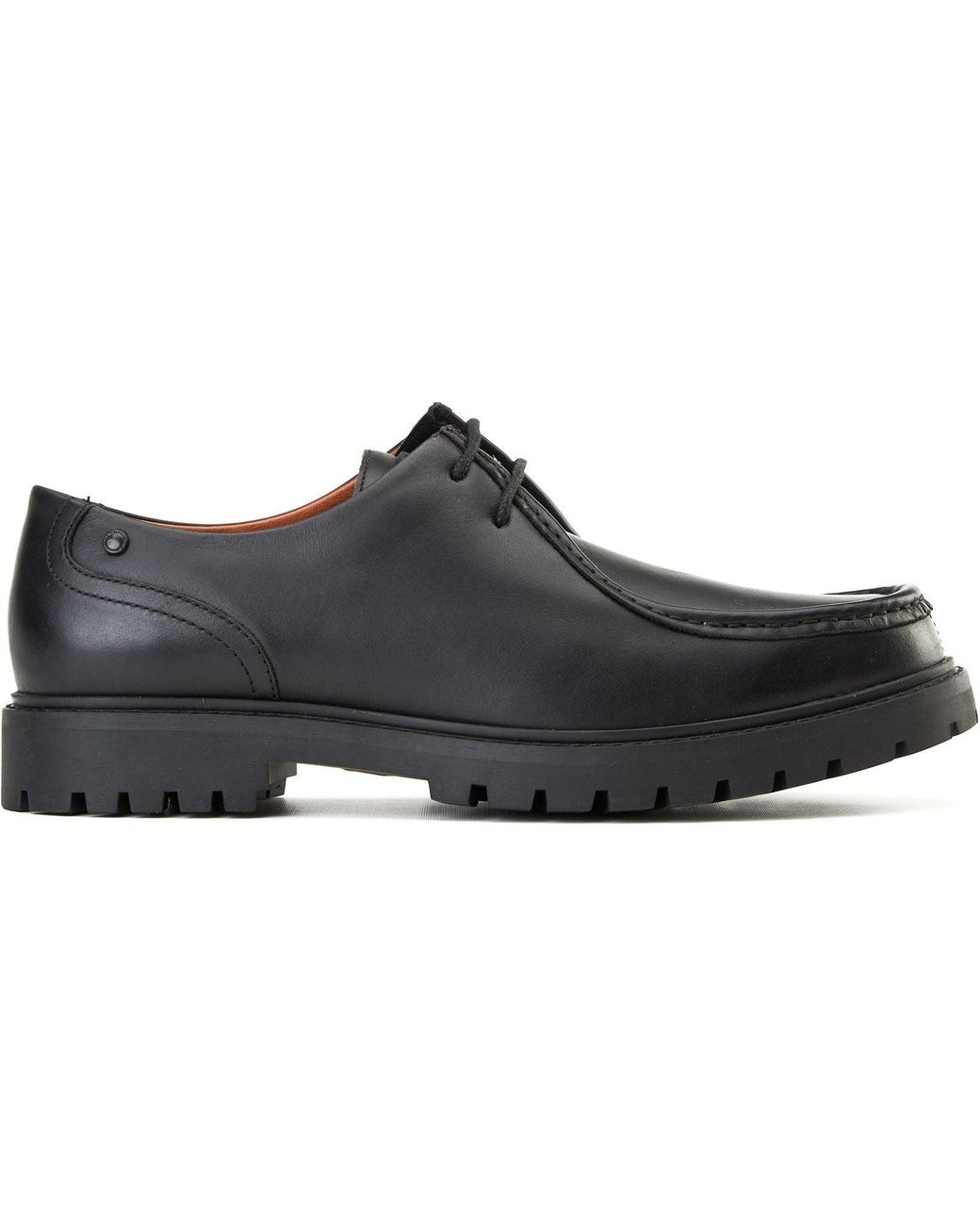 Base London Black Carbon Leather Moccasins Shoes for men