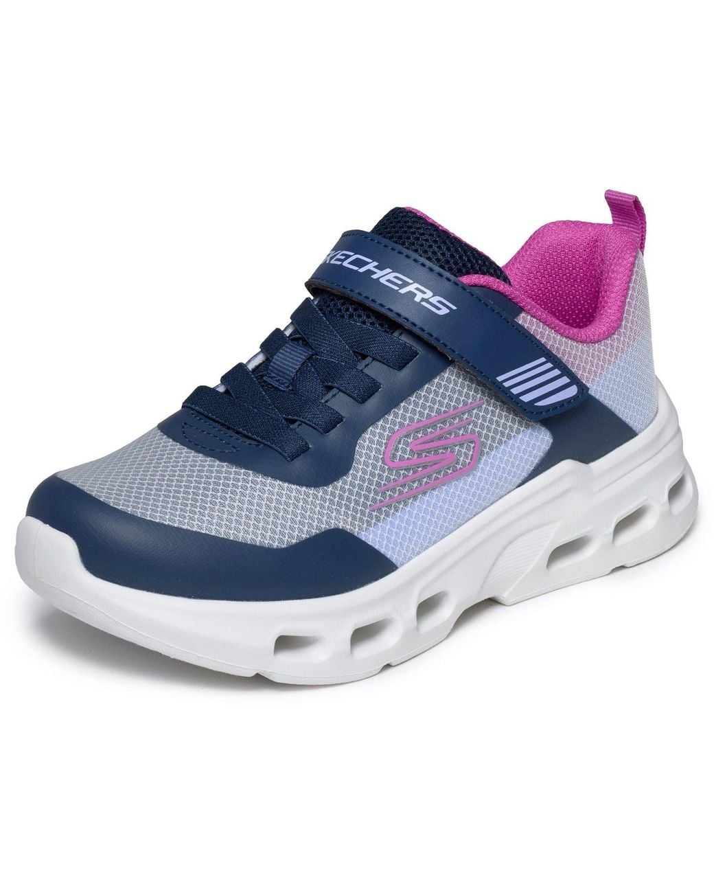 Skechers Blue Glide-Step Drift Textile/Multi Trainers