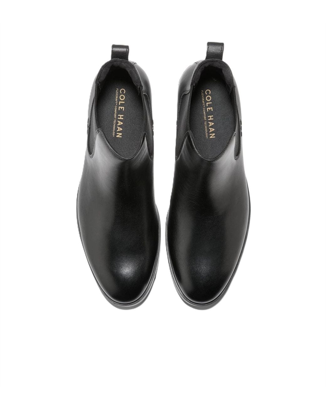 Cole Haan Black Newmark Grand Leather Chelsea Boots for men