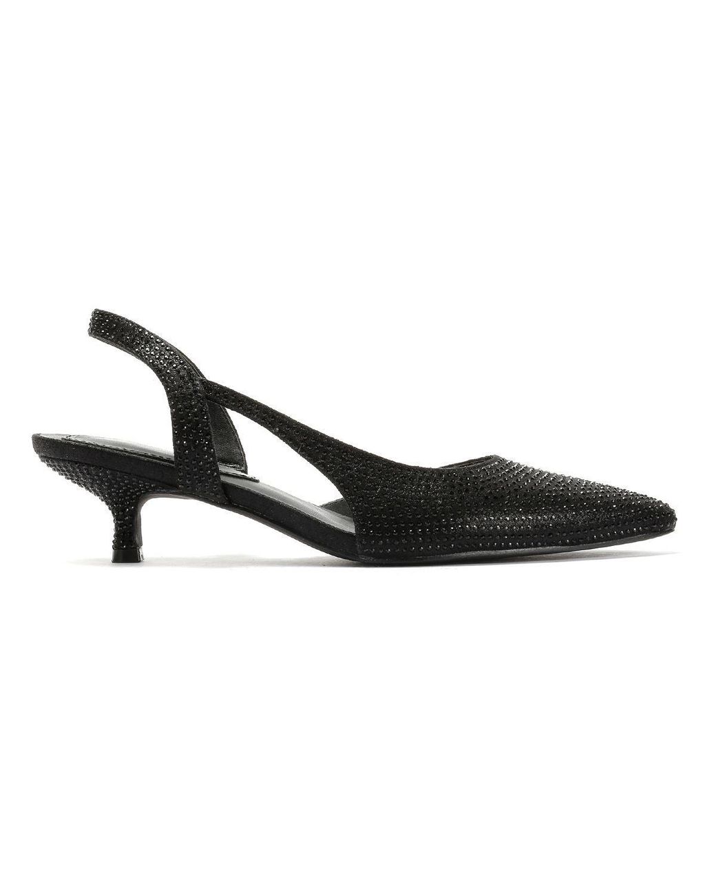 French Connection Black Venus Kitten Heels