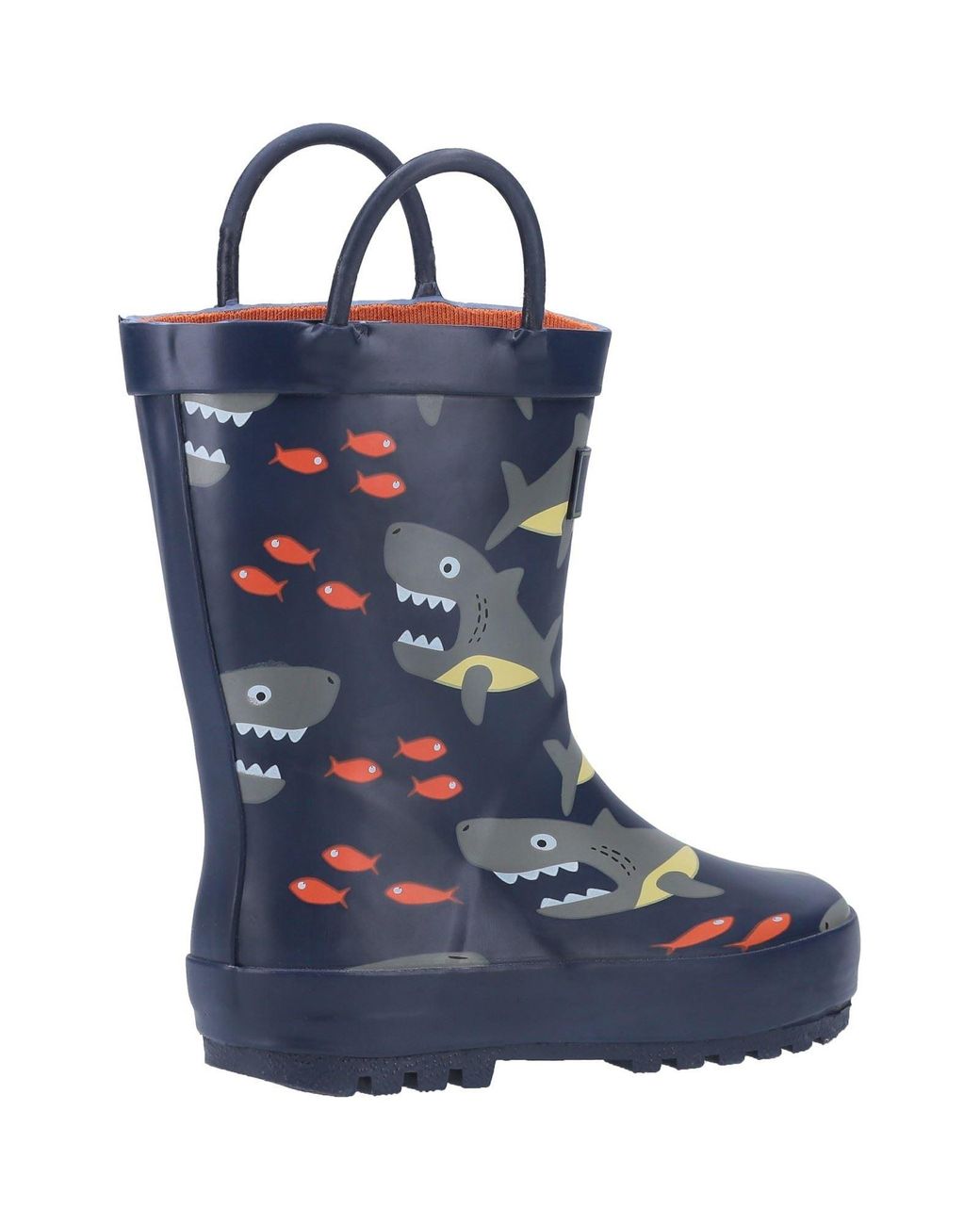 Cotswold Blue Puddle Rubber Shark Wellington Boots