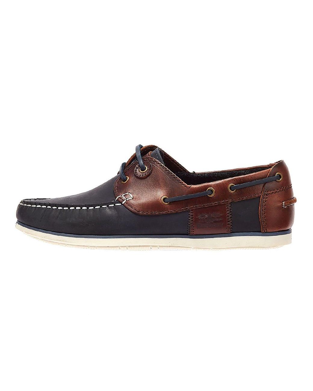 Barbour Leather /brown Capstan Boat Shoes in Navy (Blue) for Men - Lyst