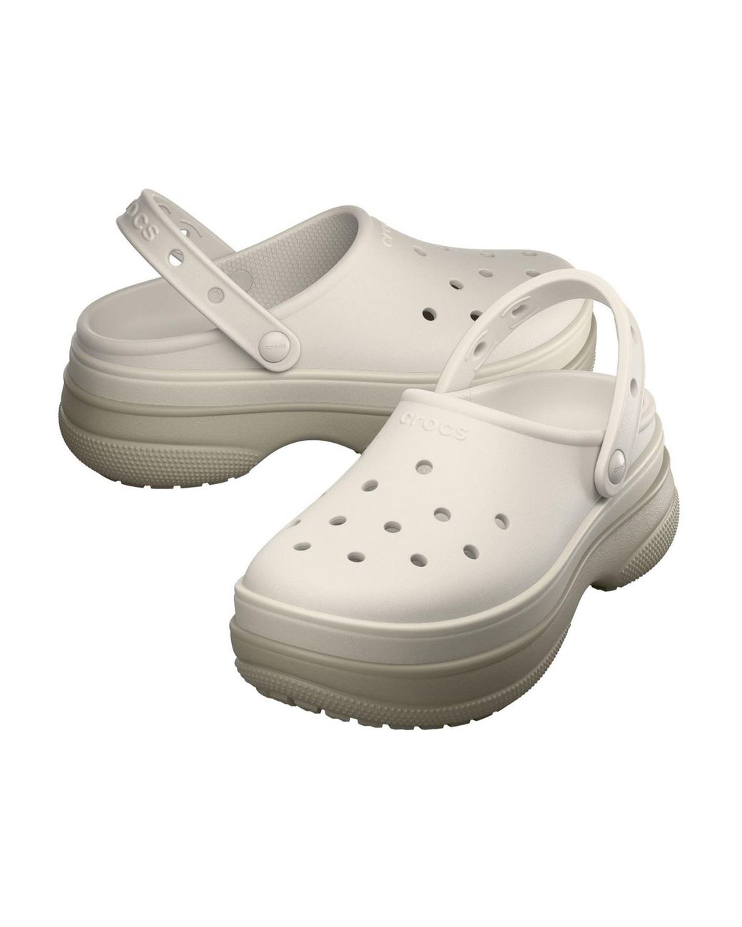 CROCSTM Gray Classic Stacked Synthetic Chalk Clogs