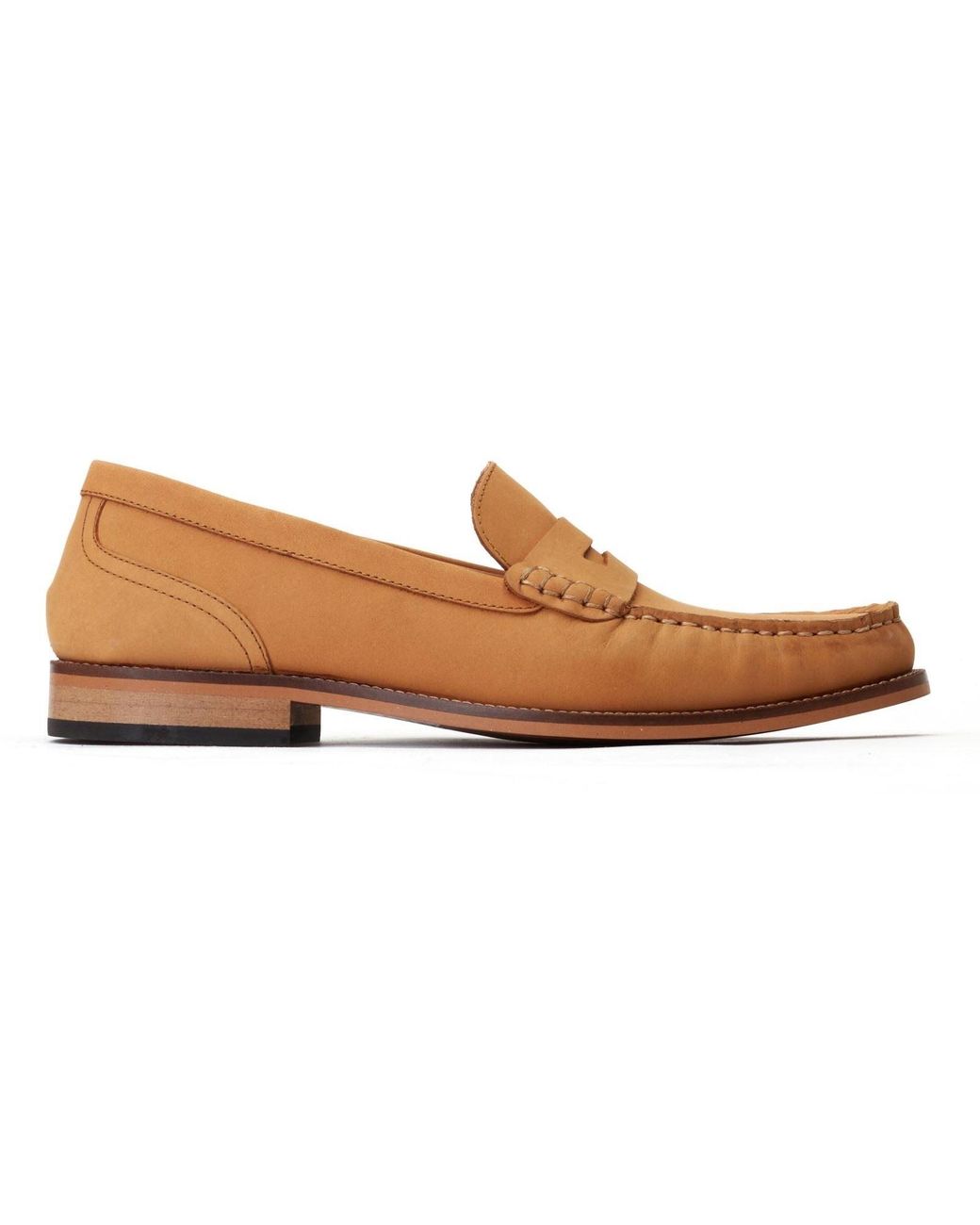 Base London Brown Garfield Leather Burnt Loafers for men
