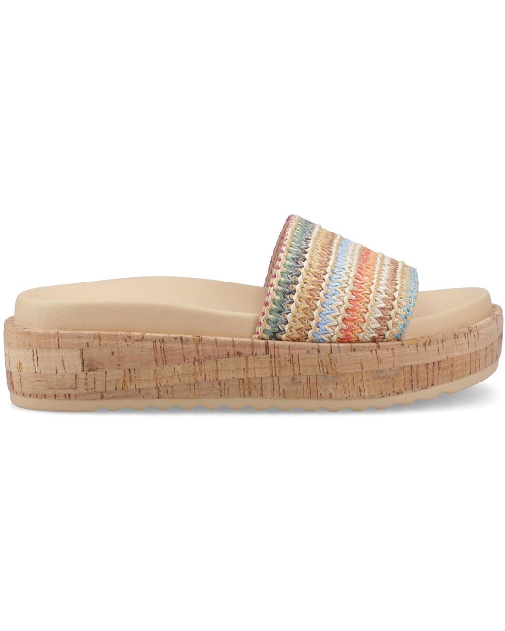 Rocket Dog Natural Faye Alti Raffia Textile Multicoloured Sandals