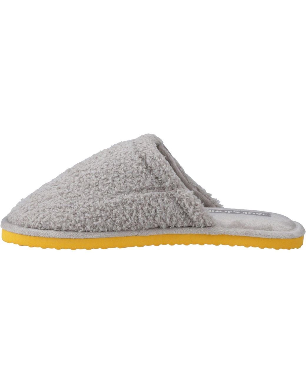 Jack & Jones Gray Harry Fluff Synthetic Frost Slippers for men