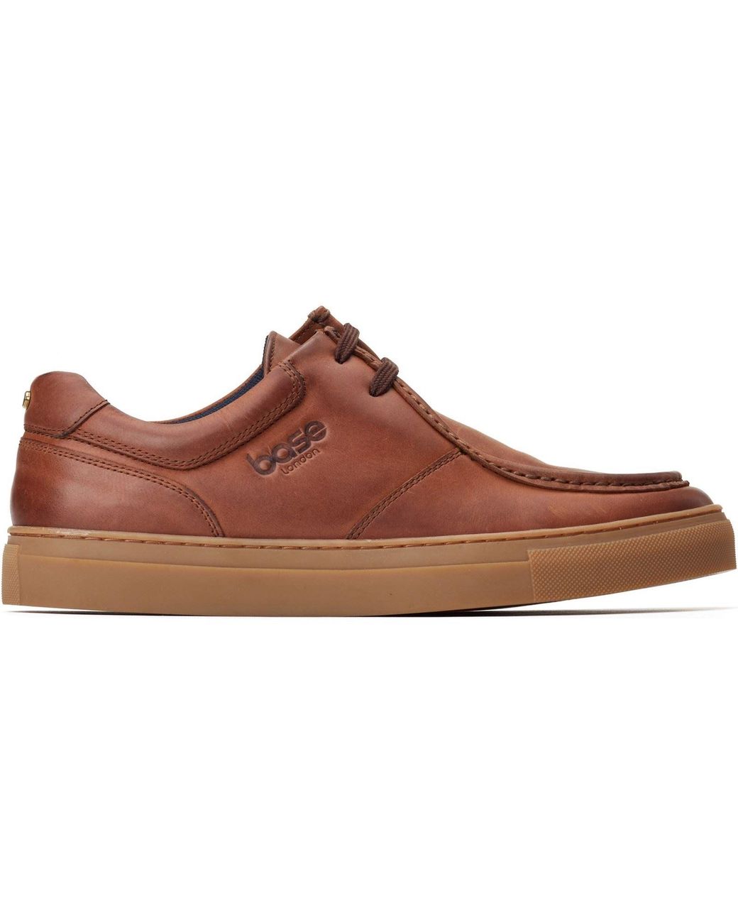 Base London Brown Dalston Leather Moccasins Shoes for men