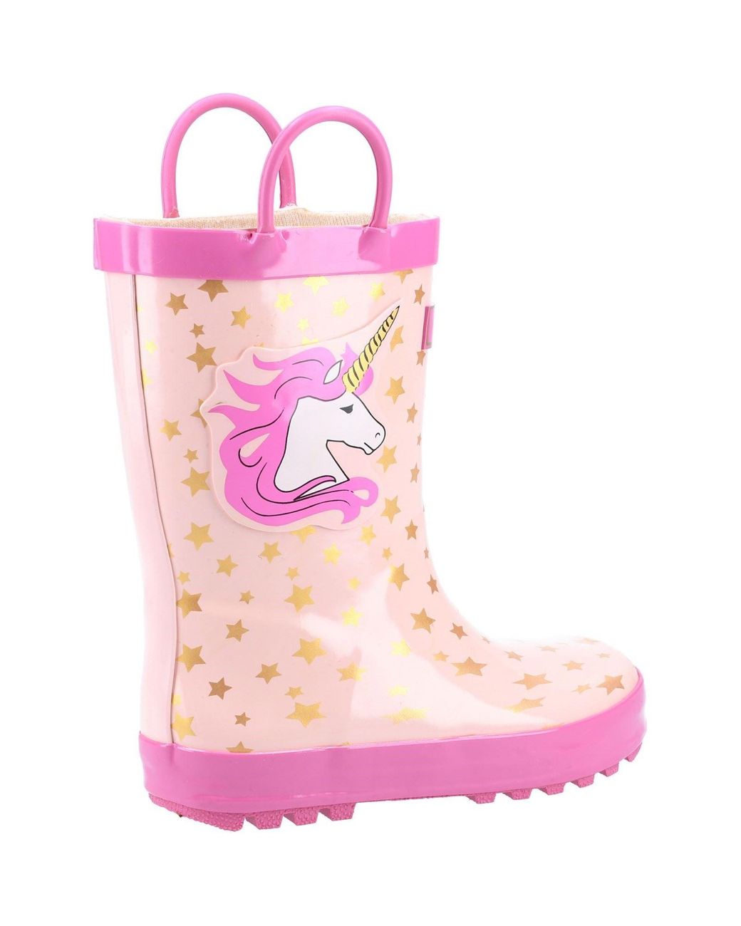 Cotswold Pink Puddle Rubber Unicorn Wellington Boots