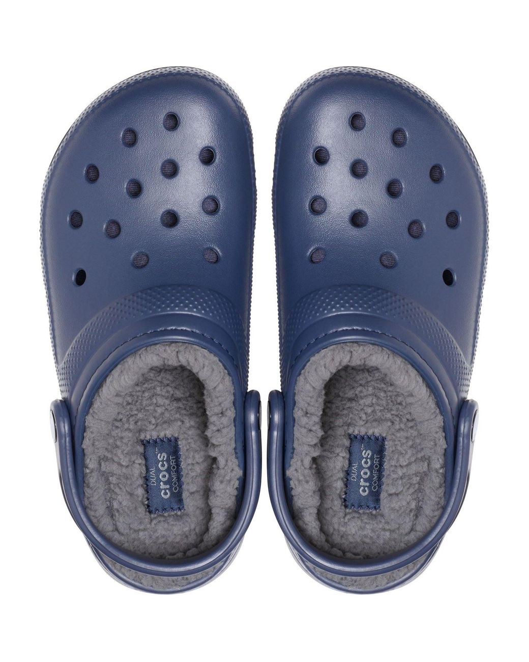 CROCSTM Blue Classic Lined Synthetic/Charcoal Clogs