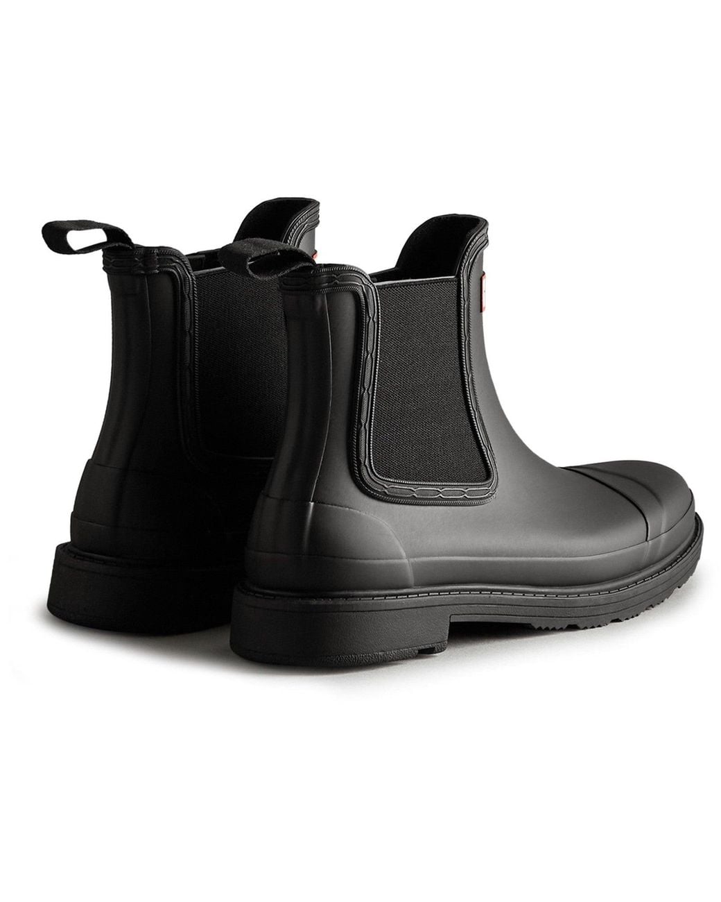 Hunter Black Wfs1018Rma-Blk Commando Chelsea Boots