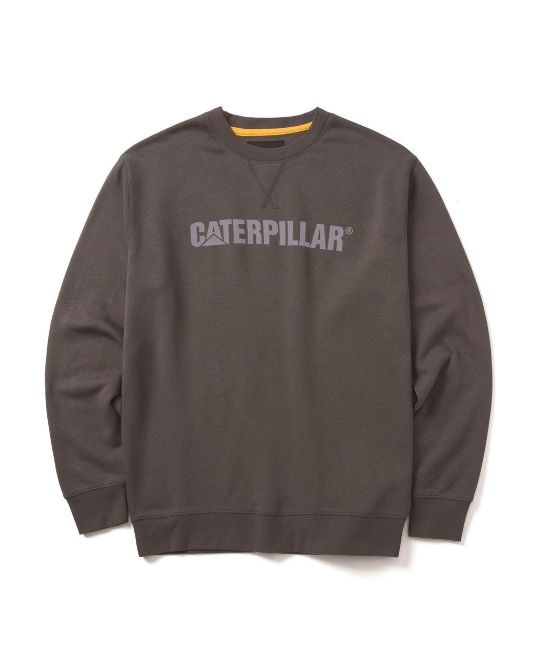 Caterpillar Gray Midweight Crewneck Cotton Sweatshirt for men