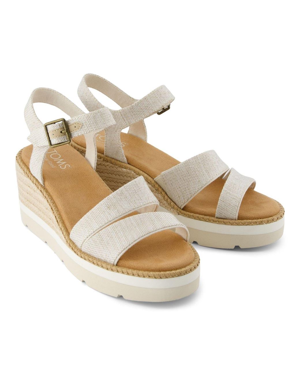 TOMS Metallic Darya Nylon Natural Sandals