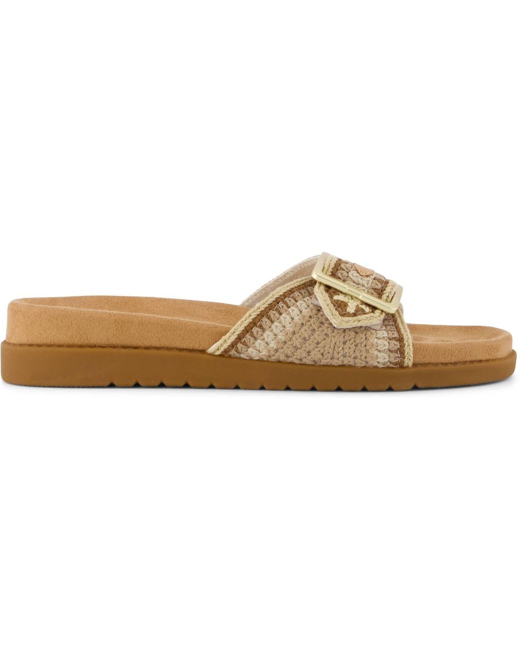 TOMS Natural Marin Slide Textile Almond Multi Sandals