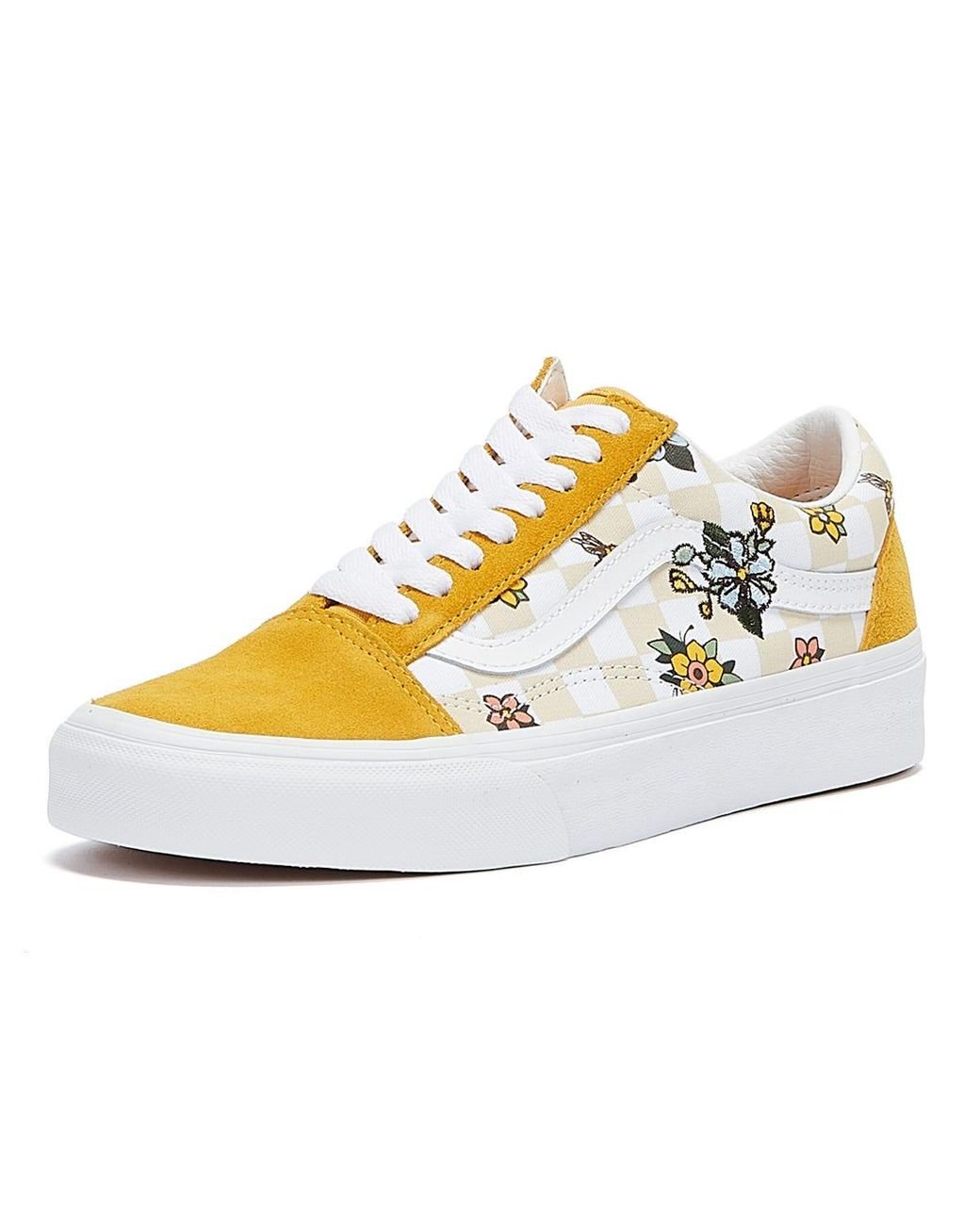 Cottage check old skool baskets femme noir blanc Vans en coloris Jaune |  Lyst