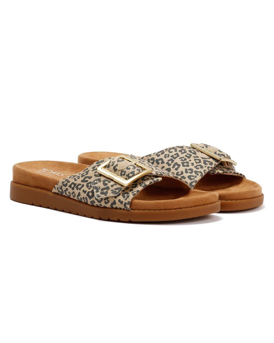 TOMS Brown Marin Slide Leopard Sandals