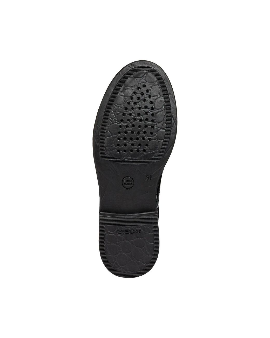 Geox Black J Agata D Leather Patent Brogues