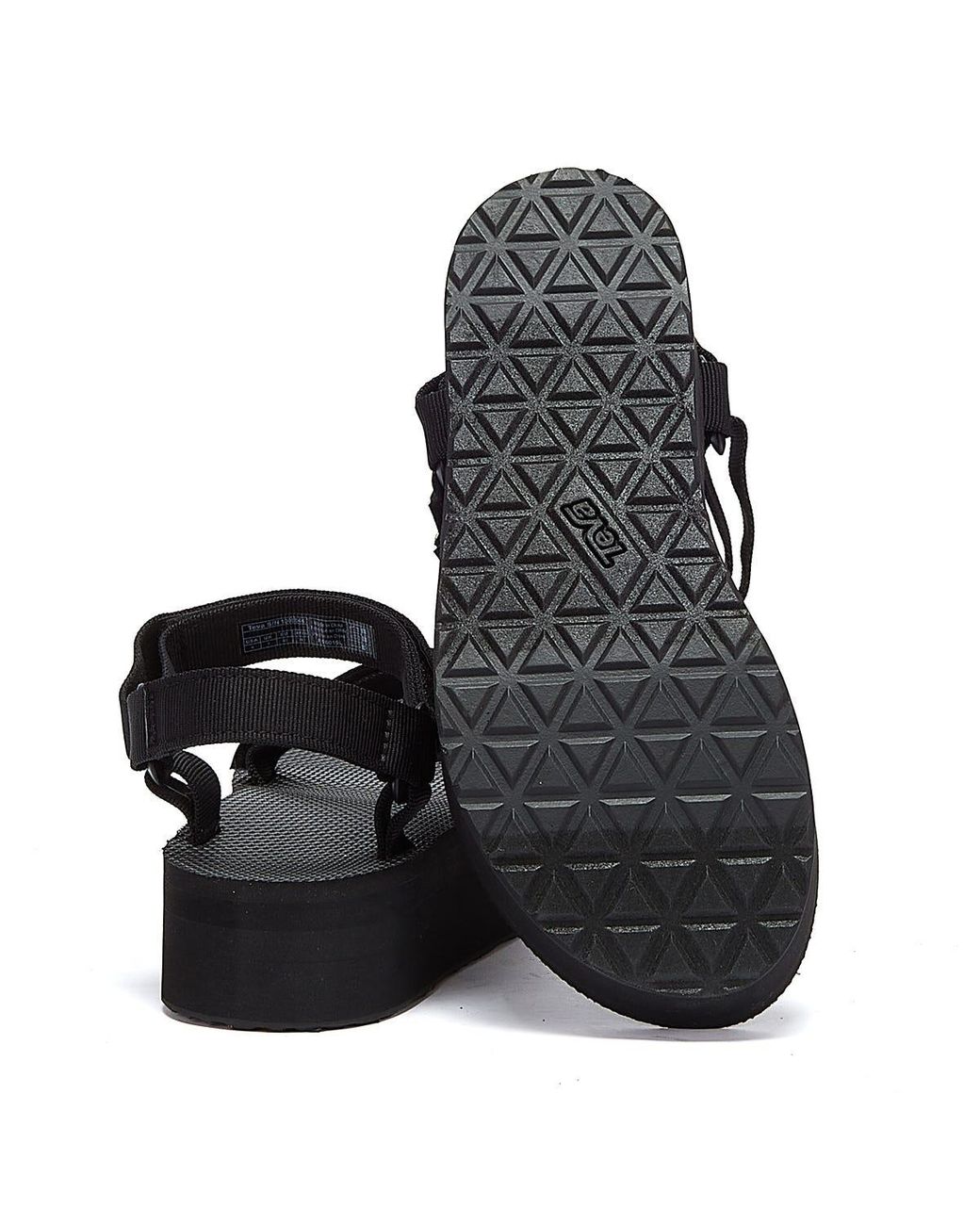 Teva Black Flatform Universal Sandals Textile