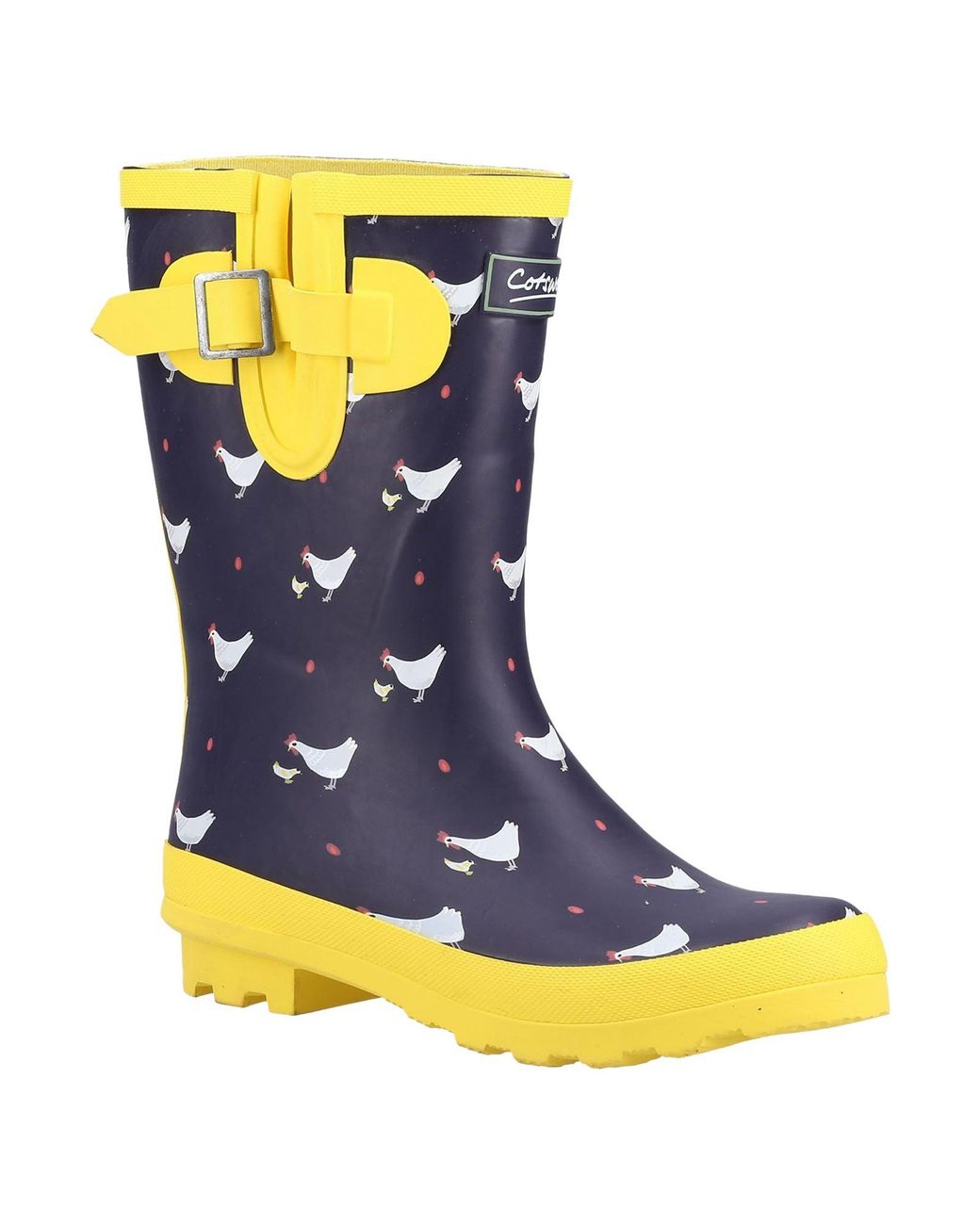 Cotswold Blue Farmyard Mid Rubber Chick Wellington Boots