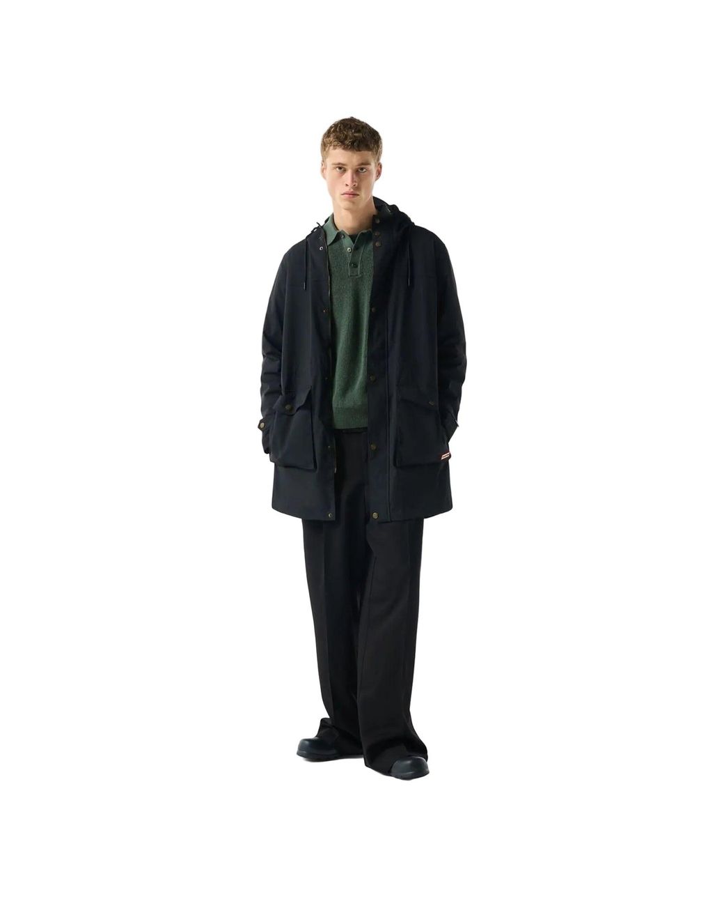 Hunter Black Lightweight Waterproof Rain Parkas for men