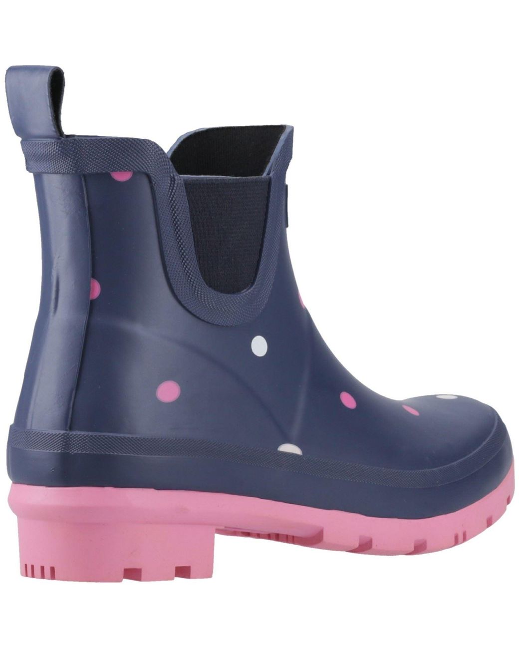Cotswold Blue Clarence Ankle Rubber Spot Wellington Boots