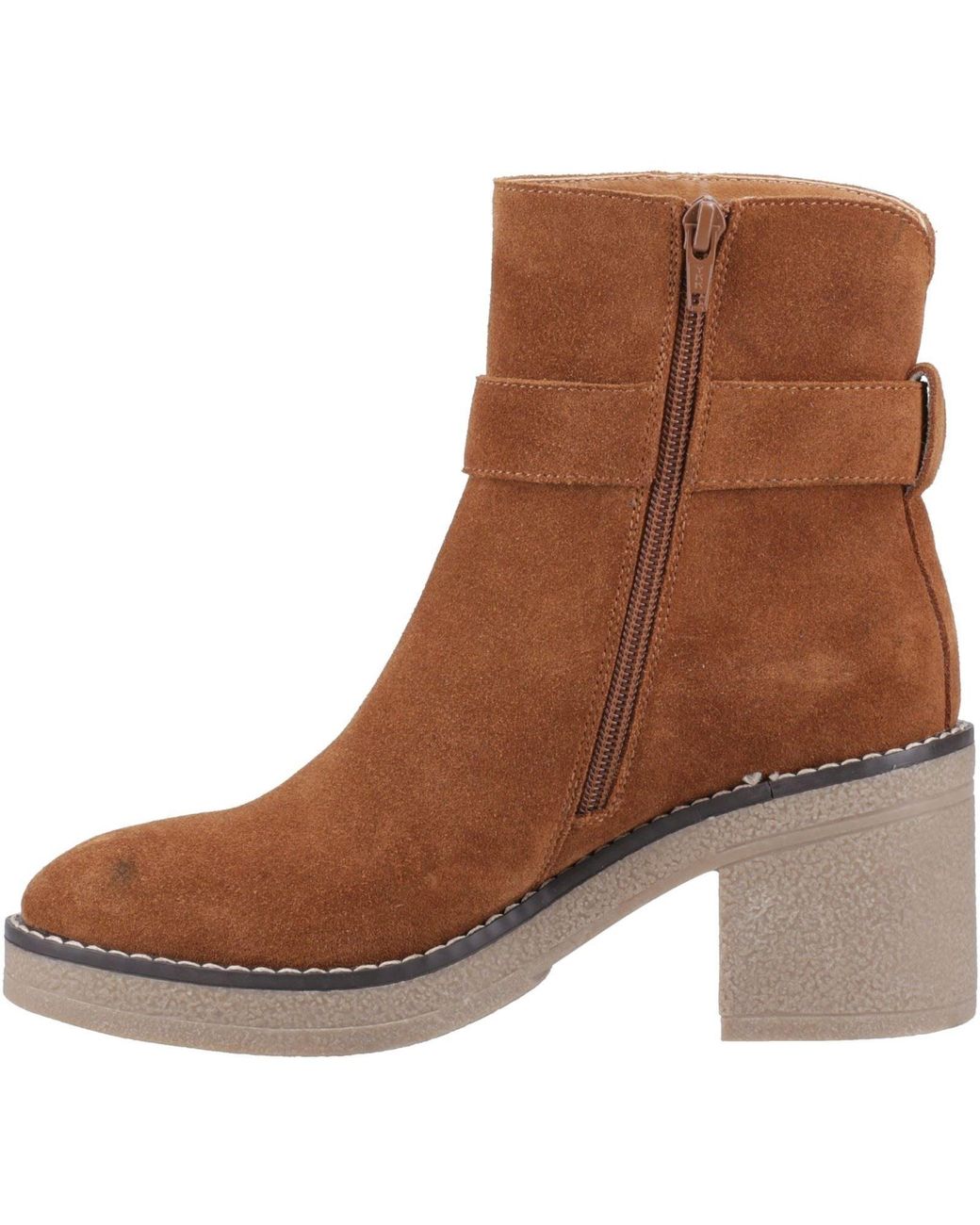 Hush Puppies Brown Fearne Suede Heeled Ankle Boots