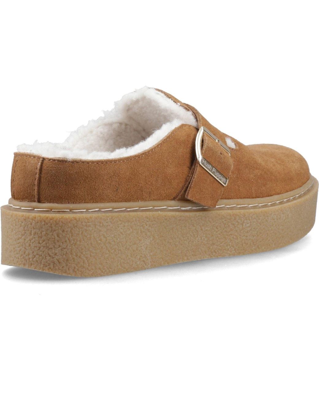 Hush Puppies Brown Blanche Fur Leather Shoes