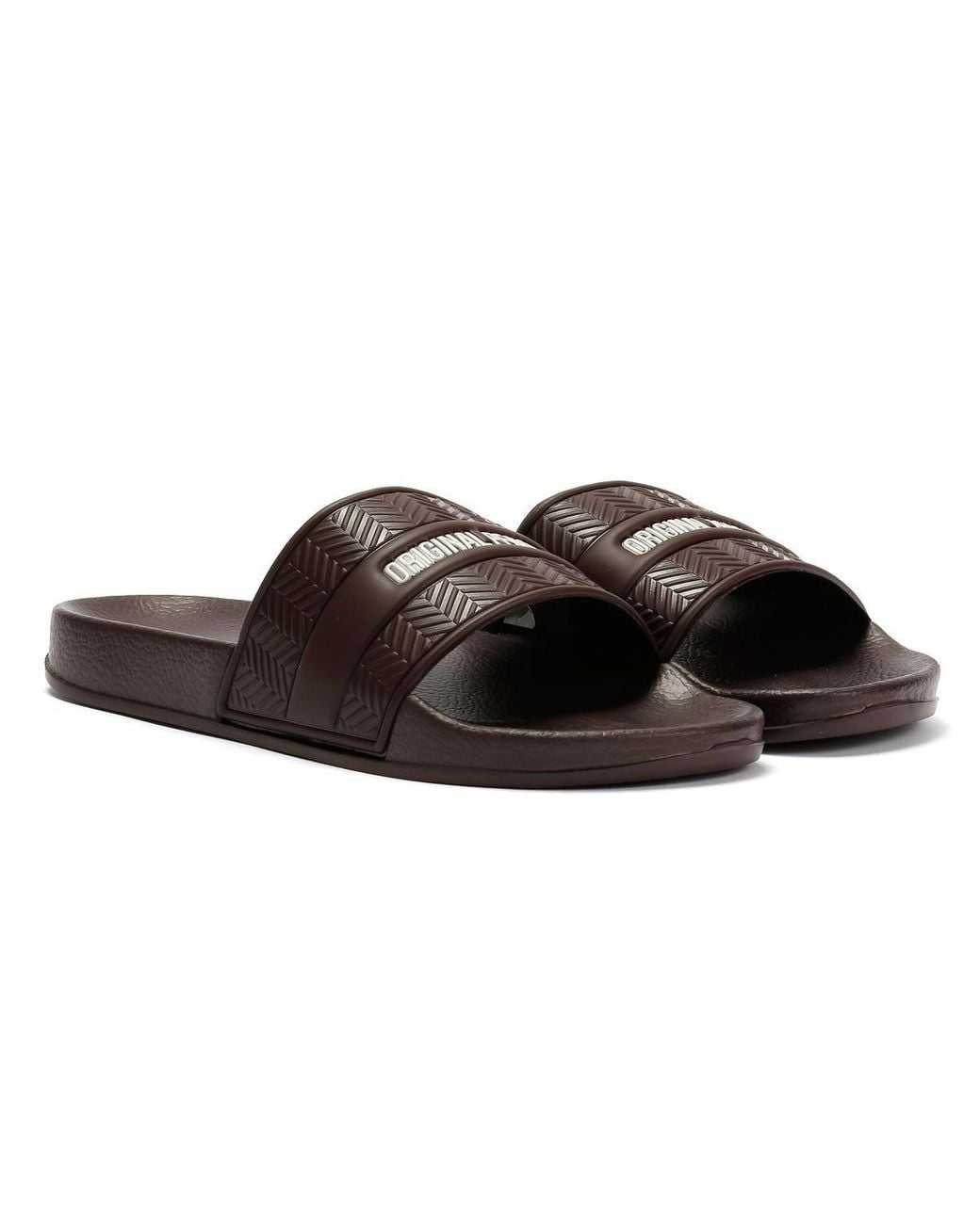 Original Penguin Brown Paradise Chocolate Slides for men