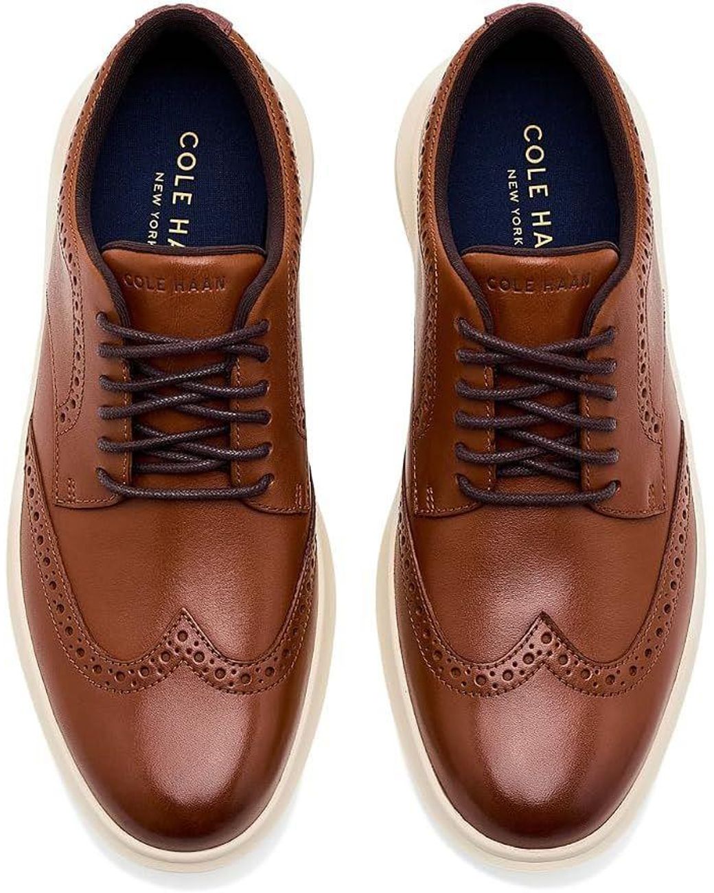 Cole Haan Black Grand Aerion Wingtip Oxfords Leather British Lace-Up Shoes for men