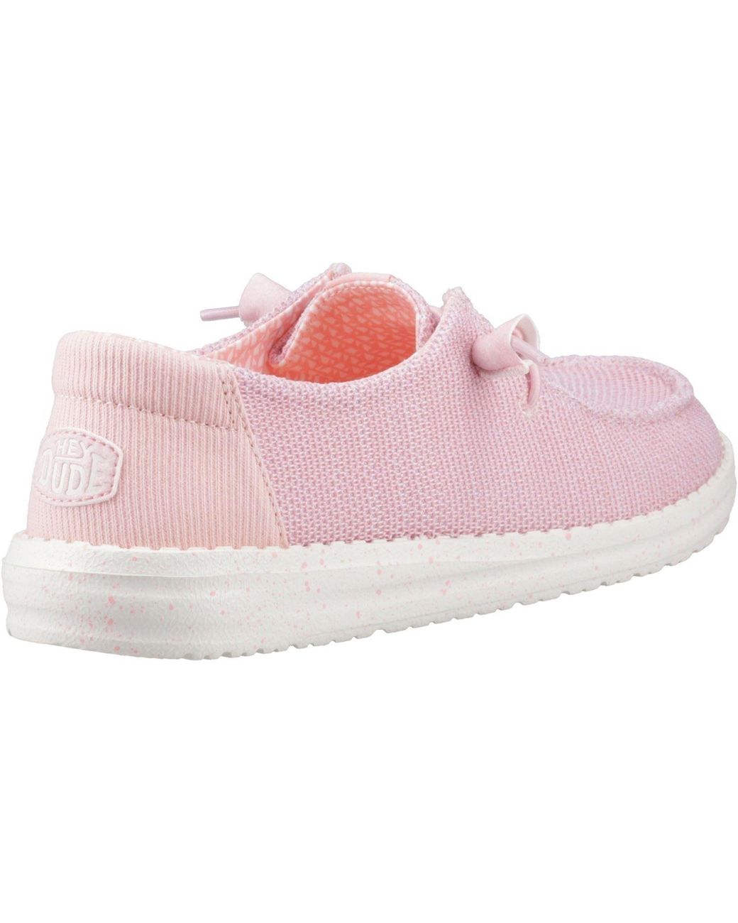 HeyDude Pink Wendy Stretch Sox Synthetic Blend Rosette Moccasins Shoes
