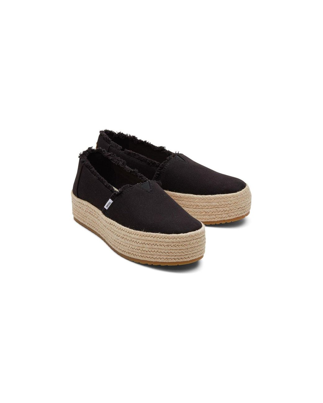 TOMS Black Valencia 100% Cotton Espadrilles