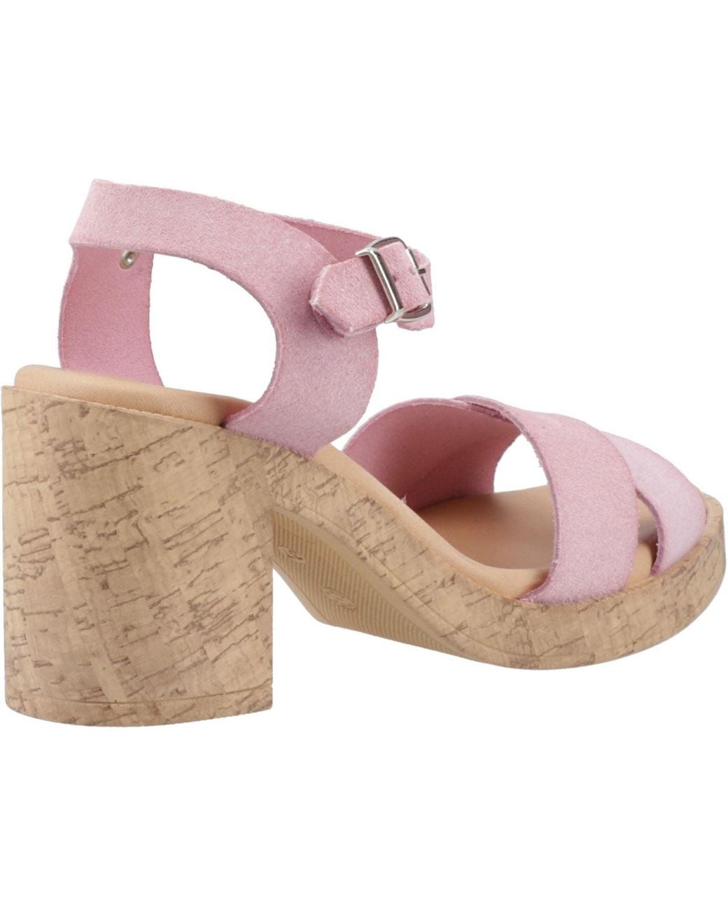 Hush Puppies Pink Georgia Cork Leather Blush Heels