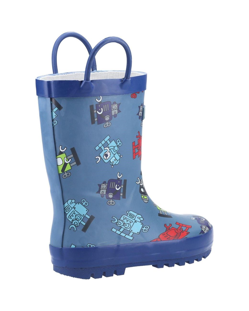 Cotswold Blue Puddle Rubber Robot Wellington Boots