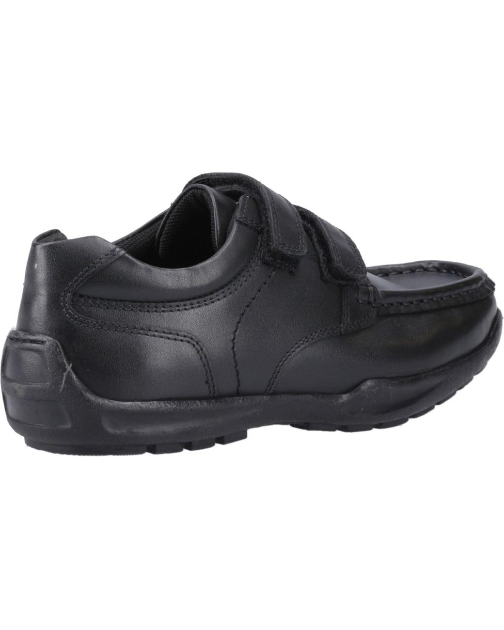 Hush Puppies Black Maddox Leather Moccasins Shoes for men
