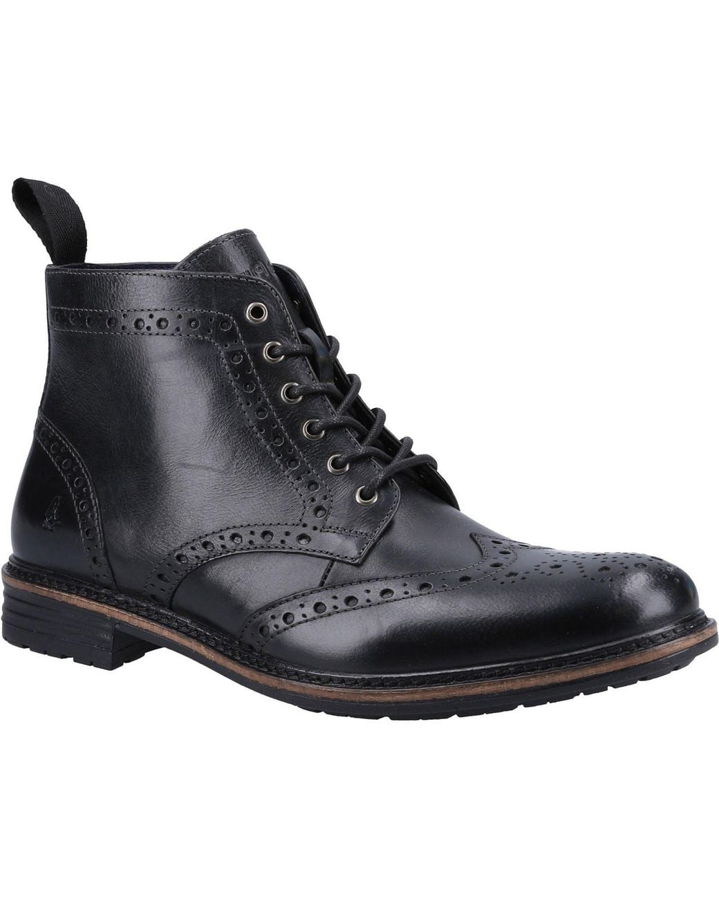 Hush Puppies Black Joshua Leather Boots for men