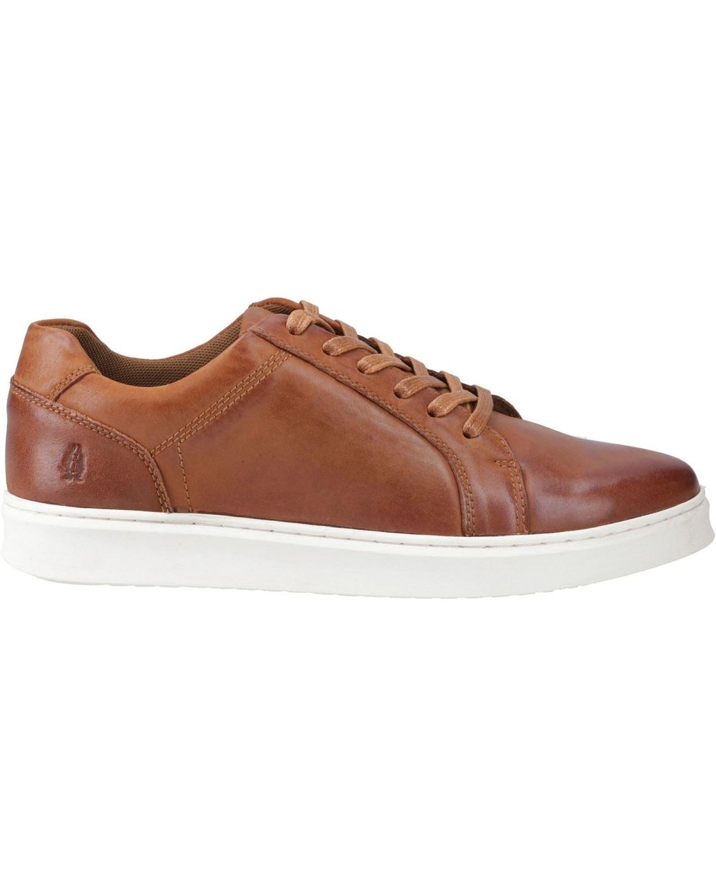 Hush Puppies Brown Madden Leather Trainers for men