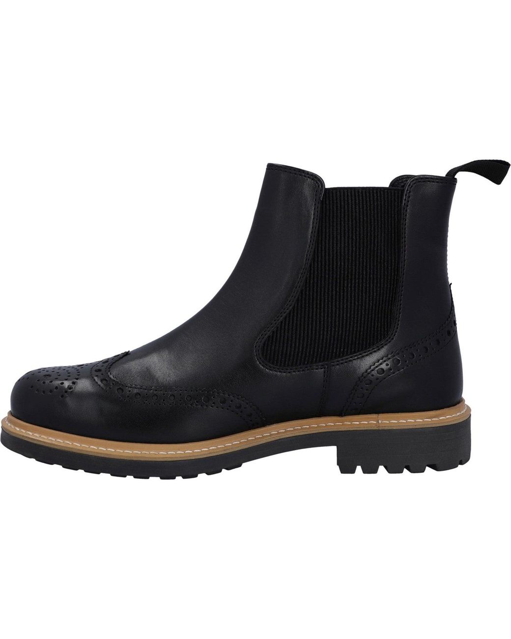 Hunter Black Cawdor Brogue Dealer Boots for men