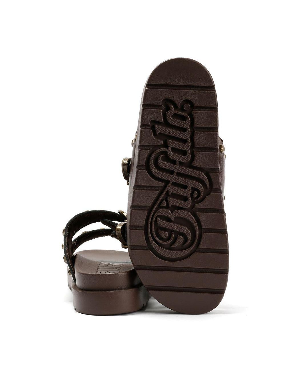 Buffalo Brown Raya Ari West Leather Sandals