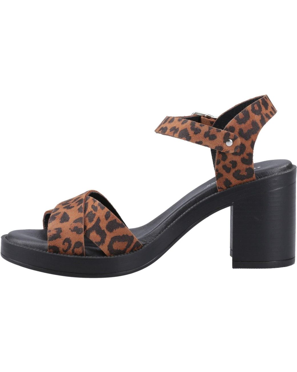 Hush Puppies Brown Georgia Leather Leopard Heels