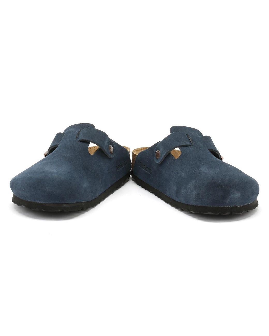 Birkenstock Navy Boston Suede Clogs in Blue Lyst UK