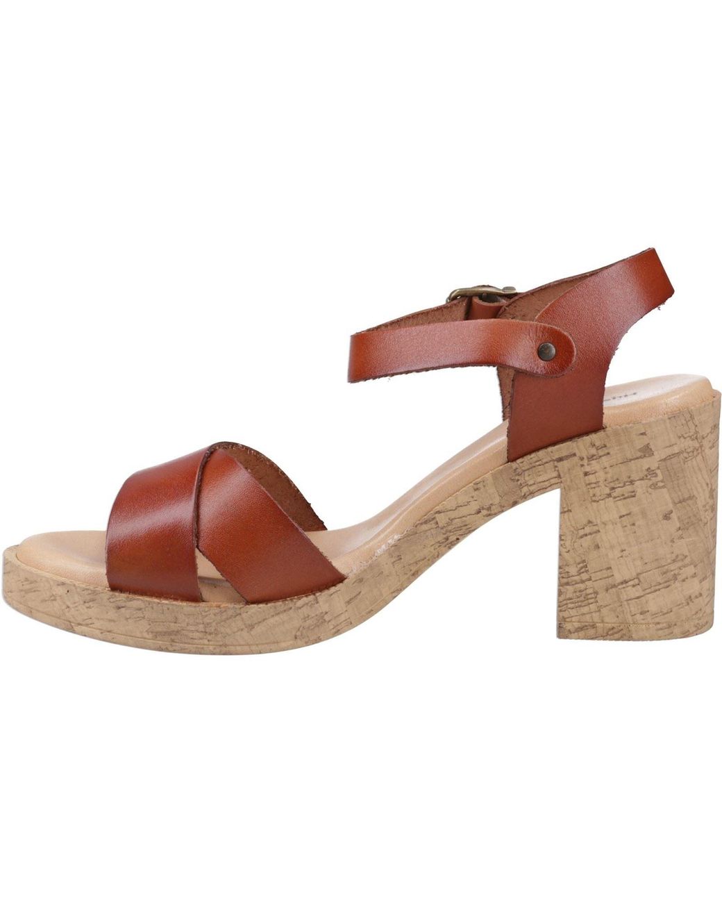 Hush Puppies Brown Georgia Cork Leather Heels