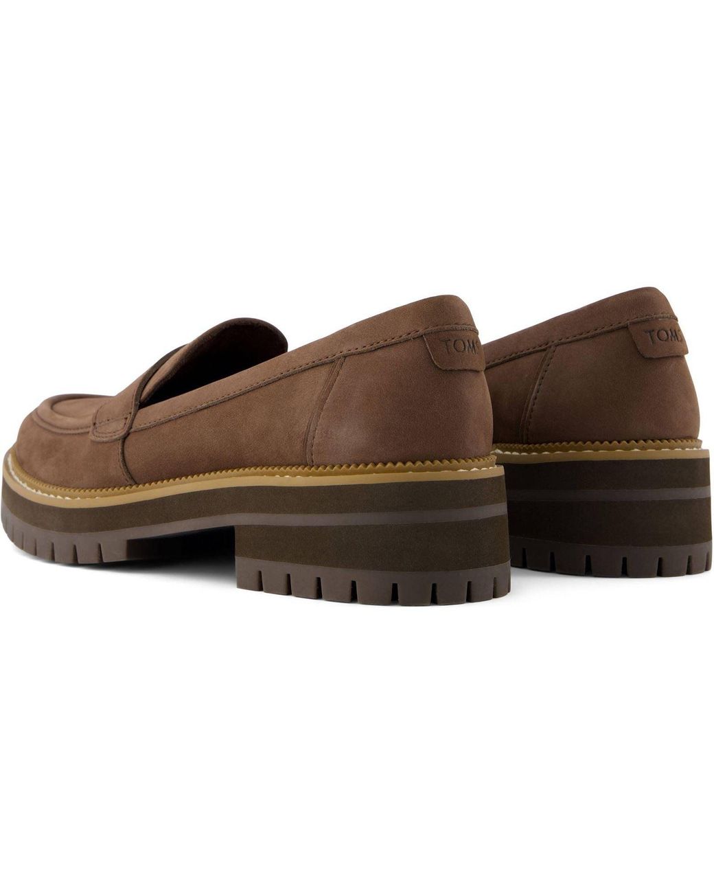 TOMS Brown Cara Leather Oak Loafers