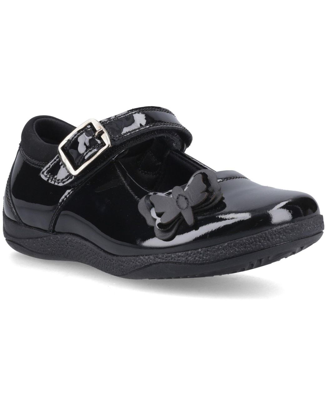 Hush Puppies Black Julie Ballerina Patent Leather Shoes