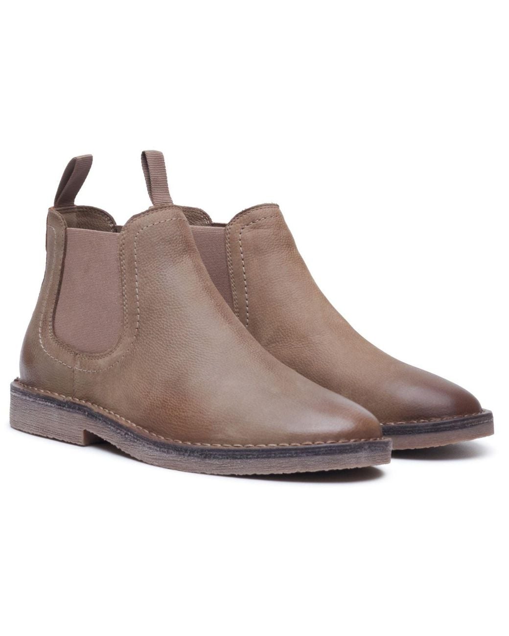 Hush Puppies Brown Shaun Leather Stone Boots for men