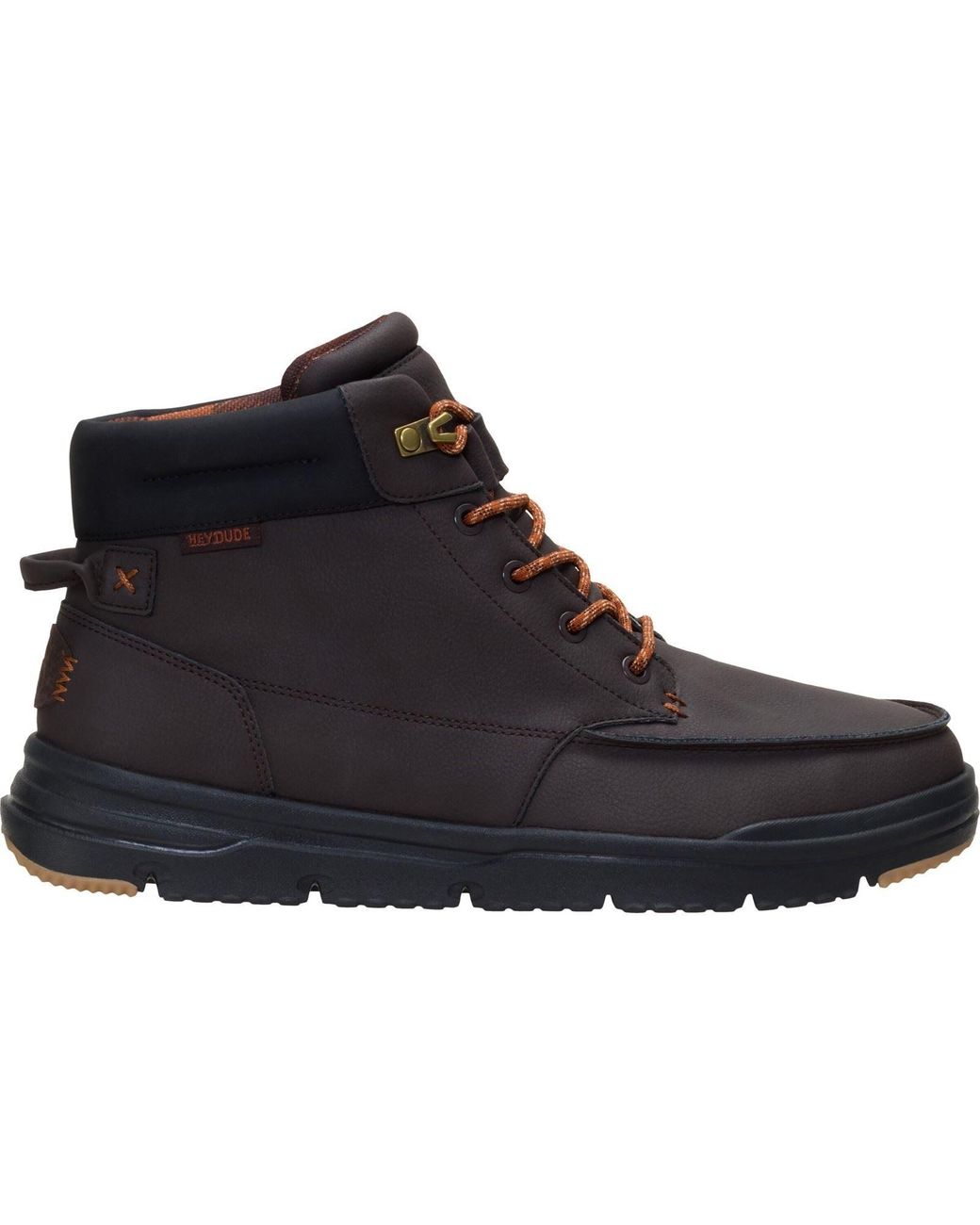 HeyDude Black Bradley Ii Classic Polyurethane Chocolate Torte/Multi Ankle Boots for men