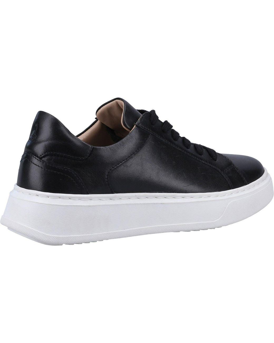 Hush Puppies Black Camille Leather Trainers