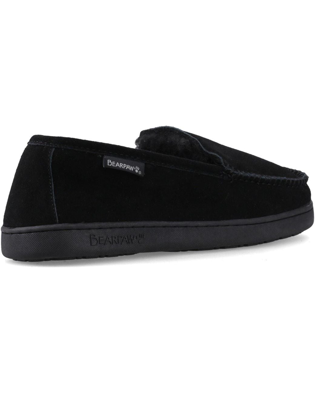 BEARPAW Black Brian Suede Slippers for men